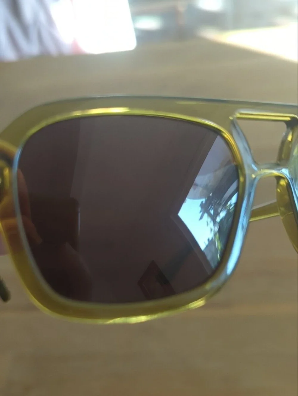 I-Sea Green Transparent Frame Sunglasses with Brown Lenses